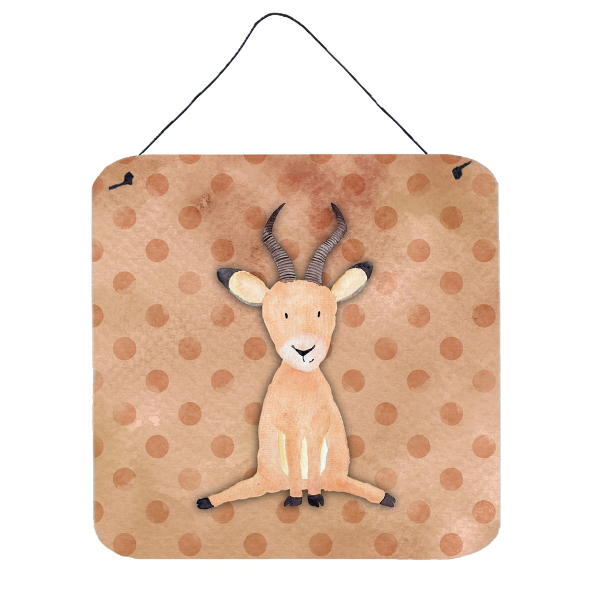 CarolineS Treasures Polkadot Antelope Watercolor Metal Print, 6 Inch  Inch H X 6 Inch  Inch W, Multicolor