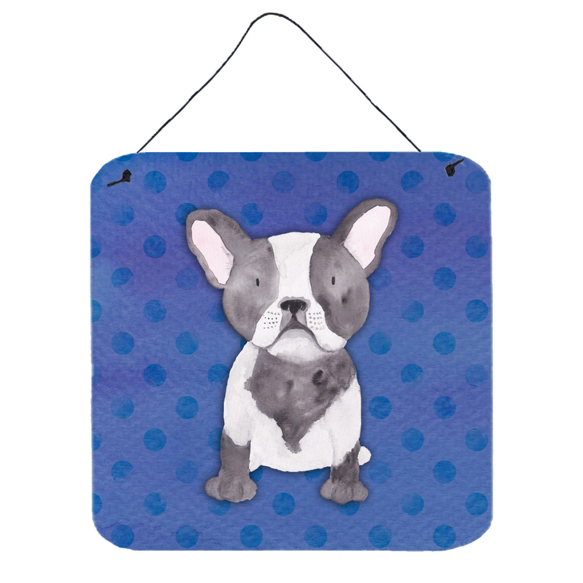 CarolineS Treasures French Bulldog Polkadot Watercolor Metal Print, 6 Inch  Inch H X 6 Inch  Inch W, Multicolor