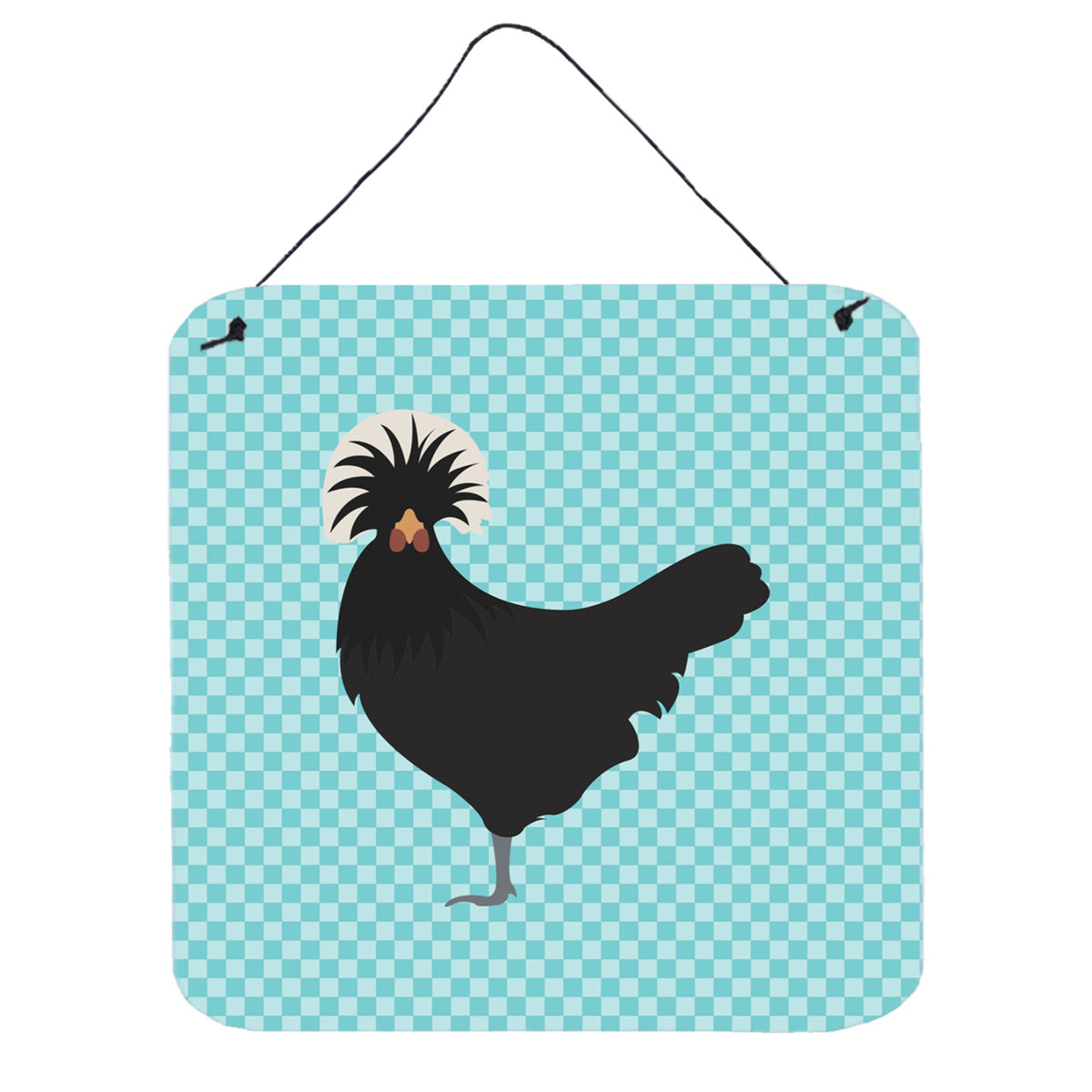 CarolineS Treasures Blue Polish Poland Chicken Check Metal Print, 6 Inch  Inch  H X 6 Inch  Inch  W