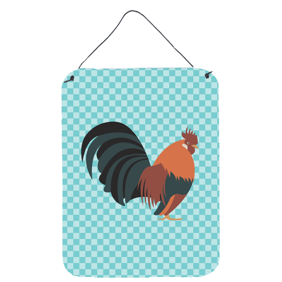 CarolineS Treasures Dutch Bantam Chicken Blue Check Metal Print, 16Hx12W, Multicolor