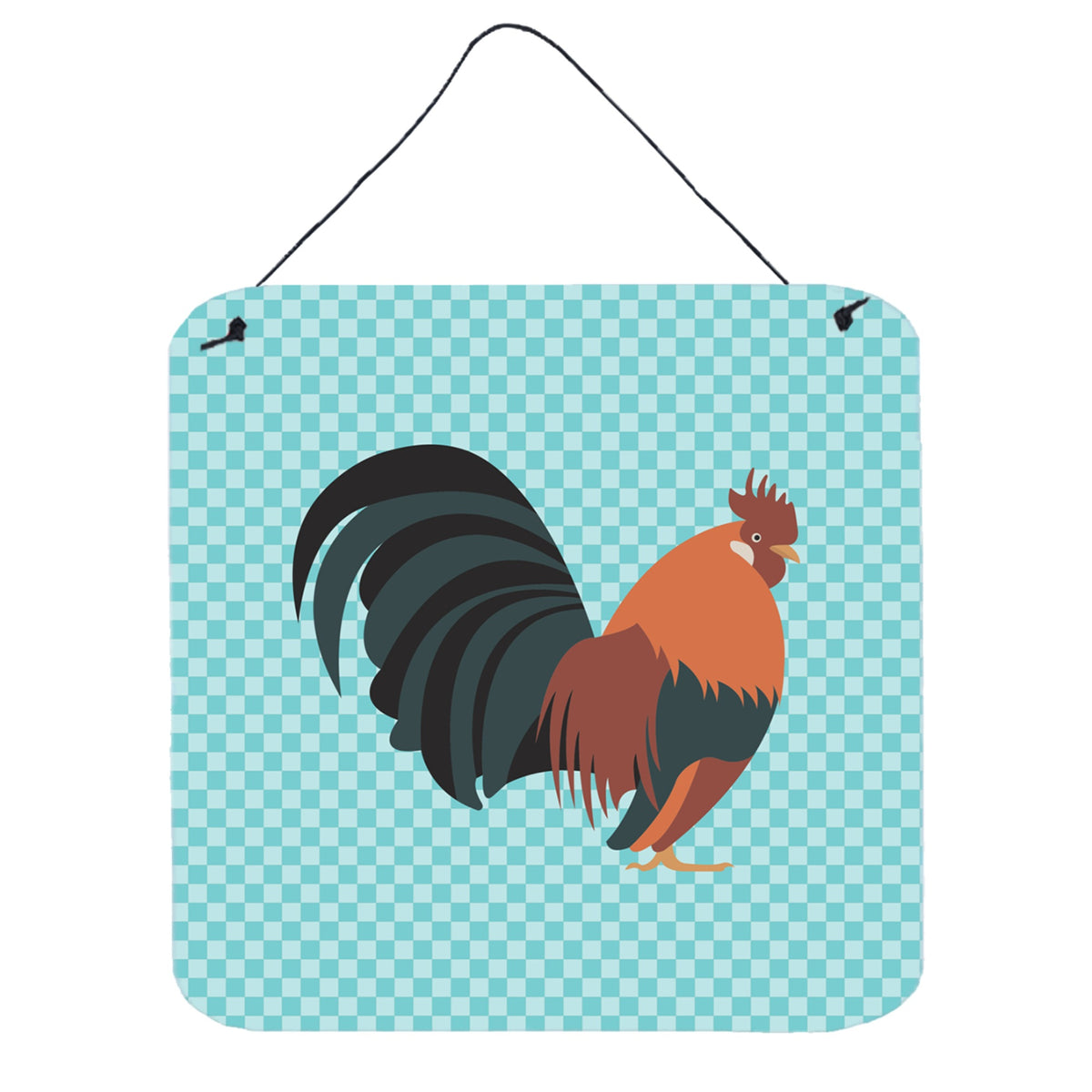 CarolineS Treasures Blue Dutch Bantam Chicken Check Metal Print, 6 Inch  Inch  H X 6 Inch  Inch  W