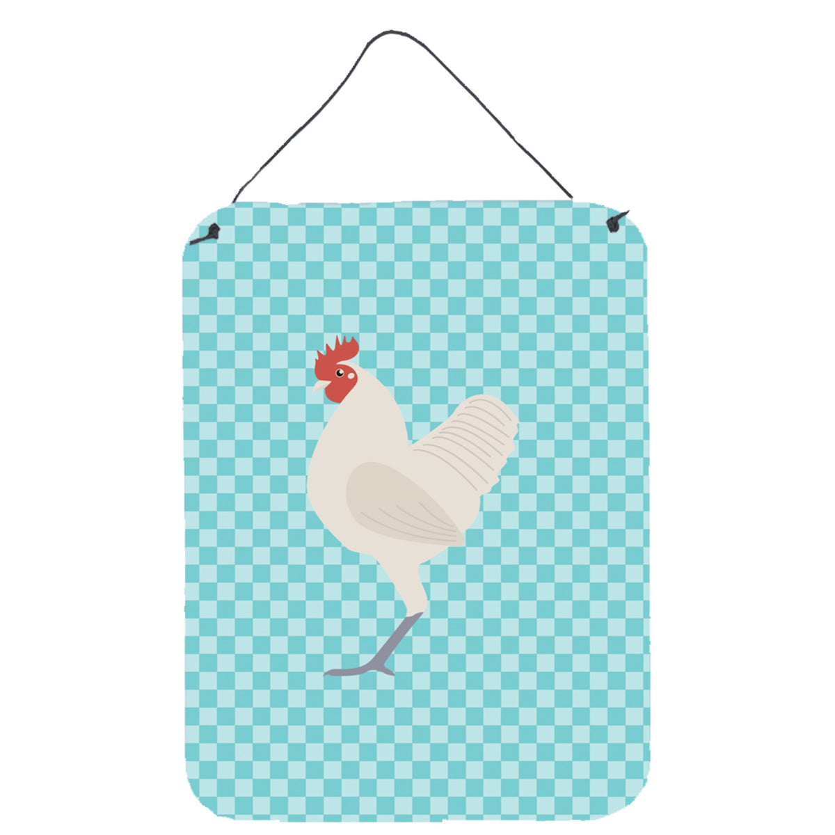 CarolineS Treasures German Langshan Chicken Blue Check Metal Print, 16Hx12W, Multicolor