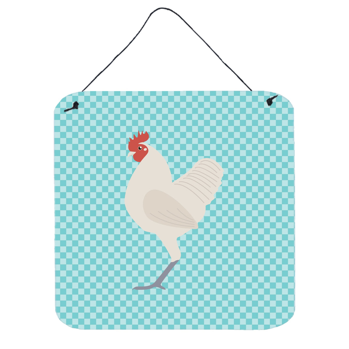 CarolineS Treasures Blue German Langshan Chicken Check Metal Print, 6 Inch  Inch  H X 6 Inch  Inch  W
