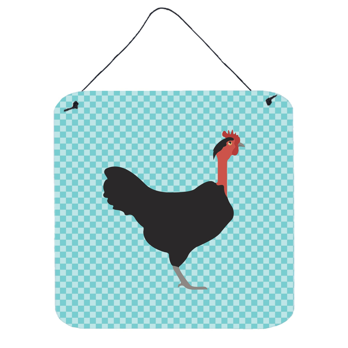 CarolineS Treasures Blue Naked Neck Chicken Check Metal Print, 6 Inch  Inch  H X 6 Inch  Inch  W
