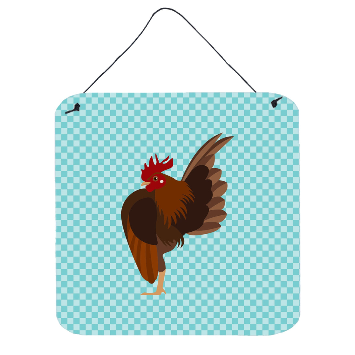 CarolineS Treasures Blue Malaysian Serama Chicken Check Metal Print, 6 Inch  Inch  H X 6 Inch  Inch  W