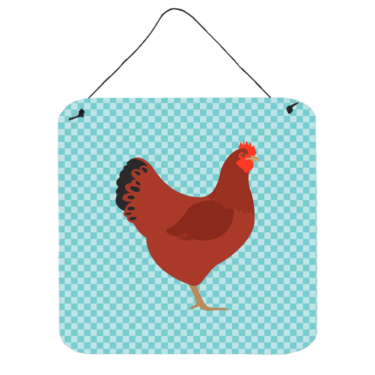 CarolineS Treasures Blue New Hampshire Red Chicken Check Metal Print, 6 Inch  Inch  H X 6 Inch  Inch  W