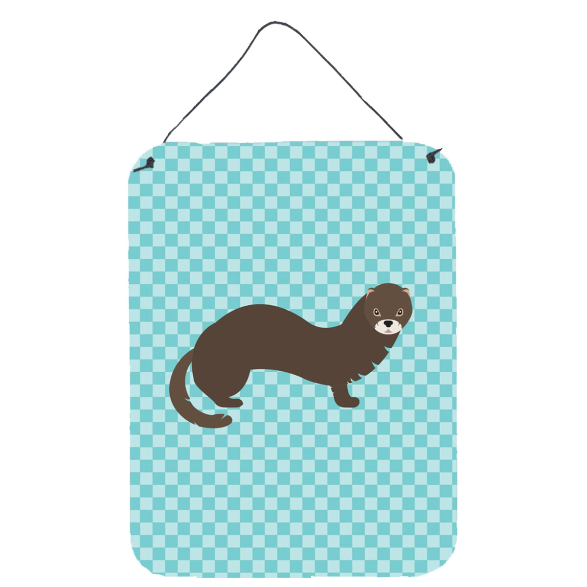 CarolineS Treasures Russian Or European Mink Blue Check Metal Print, 16Hx12W, Multicolor