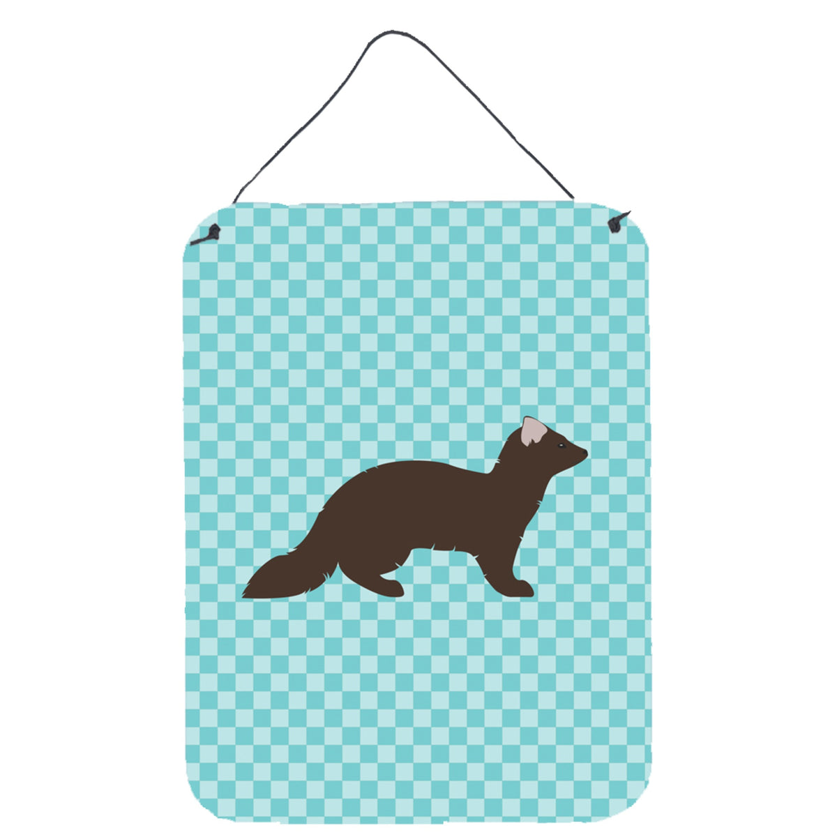 CarolineS Treasures Sable Marten Blue Check Metal Print, 16Hx12W, Multicolor