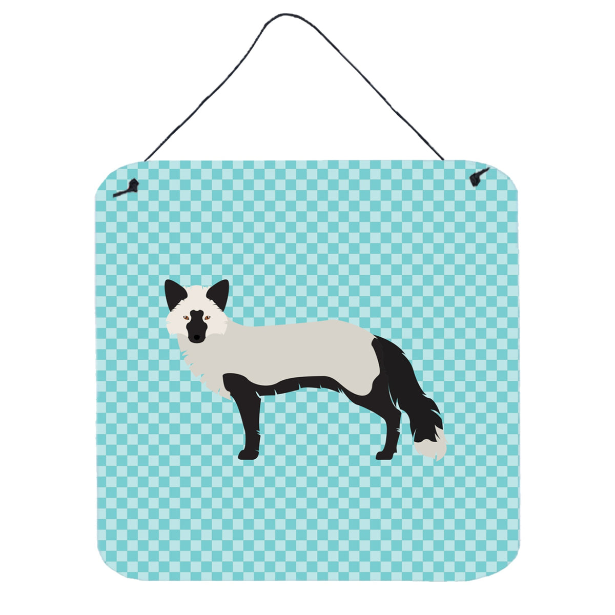 CarolineS Treasures Blue Silver Fox Check Metal Print, 6Hx6W