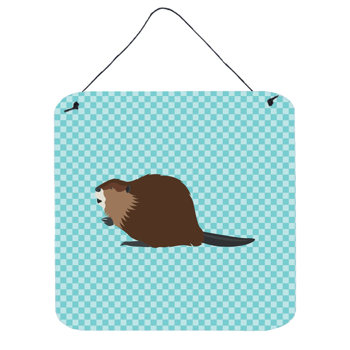 CarolineS Treasures Blue Eurasian Beaver Check Metal Print, 6Hx6W