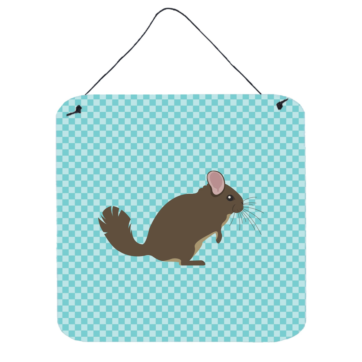 CarolineS Treasures Blue Chinchilla Check Metal Print, 6Hx6W