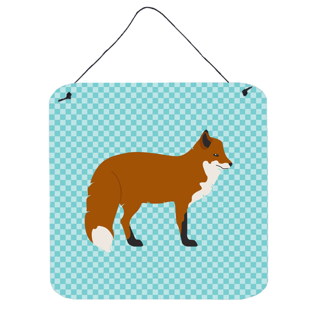 CarolineS Treasures Blue Red Fox Check Metal Print, 6Hx6W