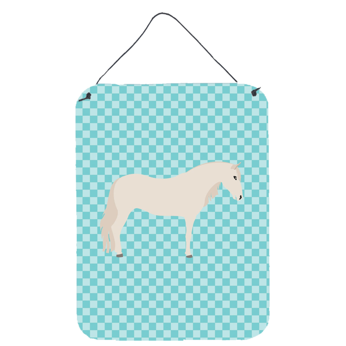 CarolineS Treasures Paso Fino Horse Blue Check Metal Print, 16Hx12W, Multicolor