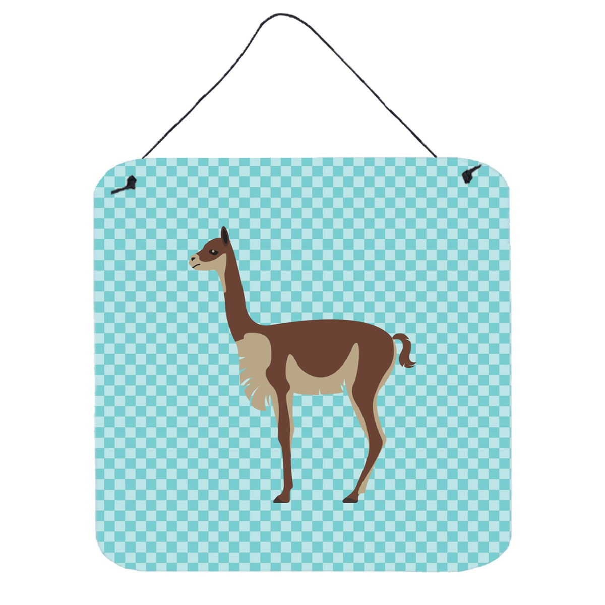 CarolineS Treasures Blue Vicugna Or Vicuna Check Metal Print, 6Hx6W