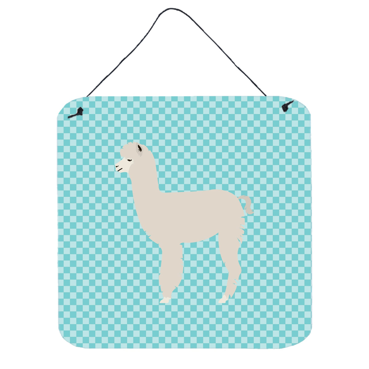 CarolineS Treasures Blue Alpaca Check Metal Print, 6Hx6W