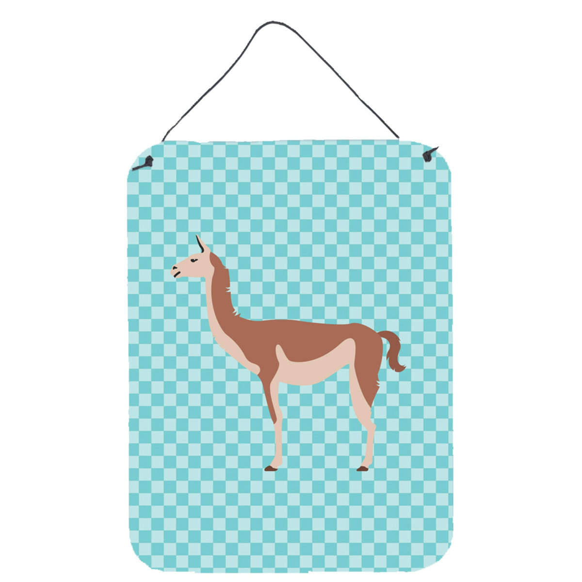 CarolineS Treasures Guanaco Blue Check Metal Print, 16Hx12W, Multicolor