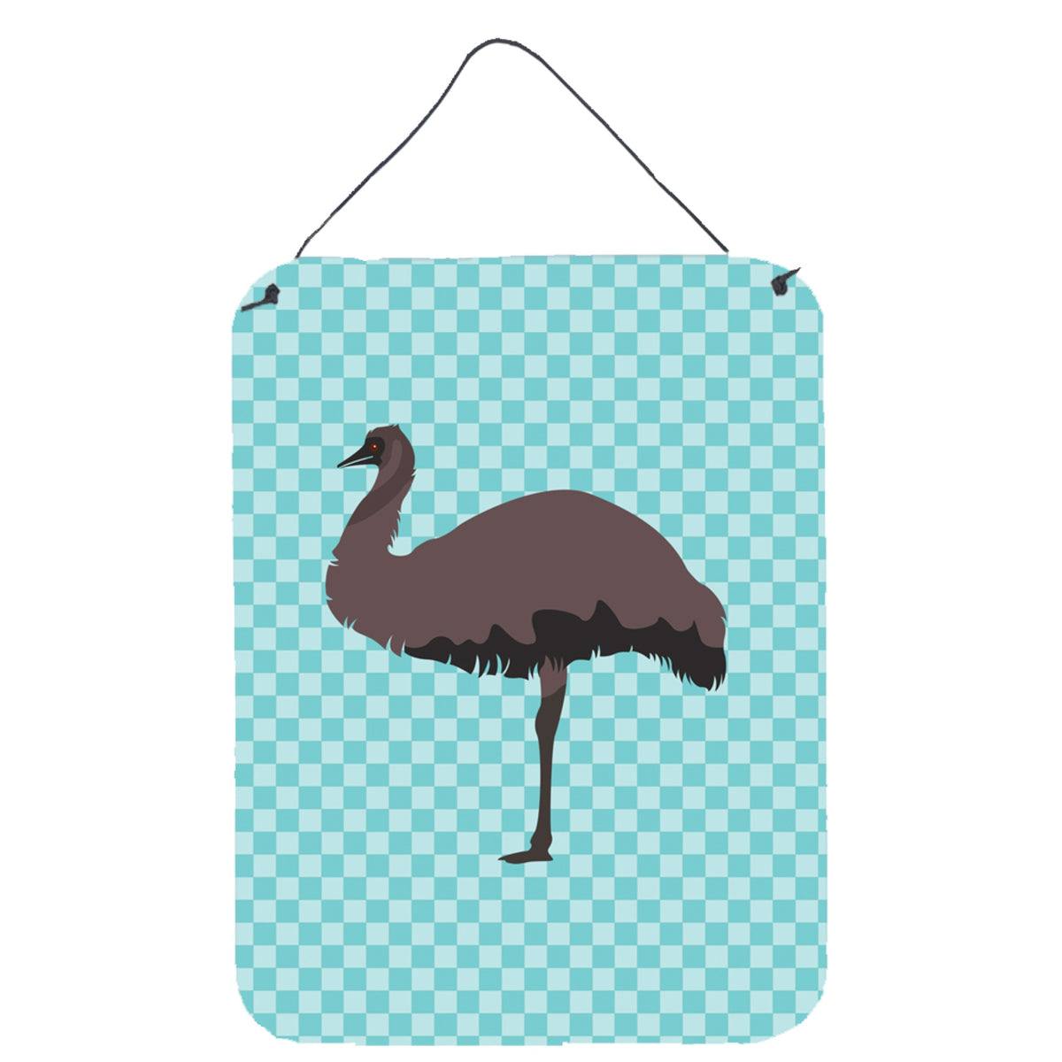 CarolineS Treasures Emu Blue Check Metal Print, 16Hx12W, Multicolor