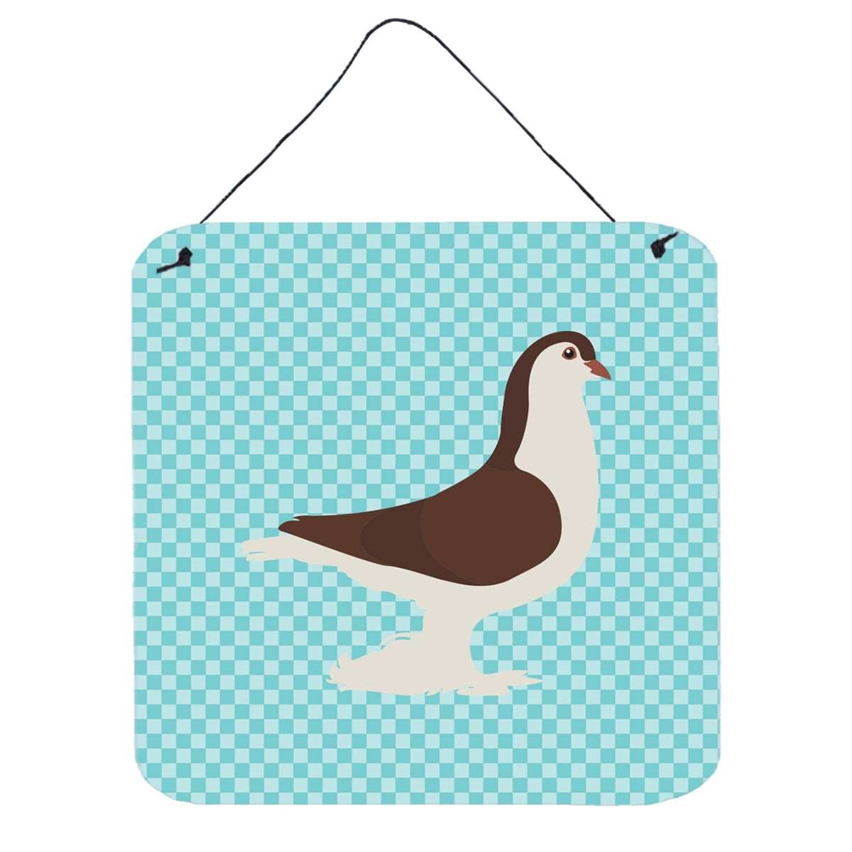 CarolineS Treasures Blue Large Pigeon Check Metal Print, 6 Inch  Inch  H X 6 Inch  Inch  W