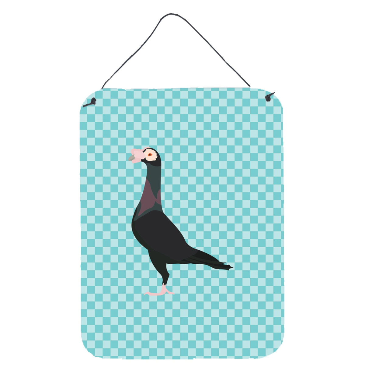 CarolineS Treasures English Carrier Pigeon Blue Check Metal Print, 16Hx12W, Multicolor