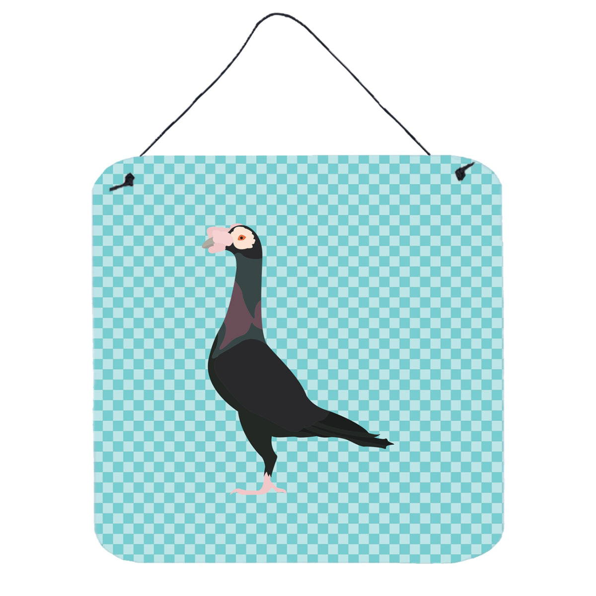 CarolineS Treasures Blue English Carrier Pigeon Check Metal Print, 6 Inch  Inch  H X 6 Inch  Inch  W