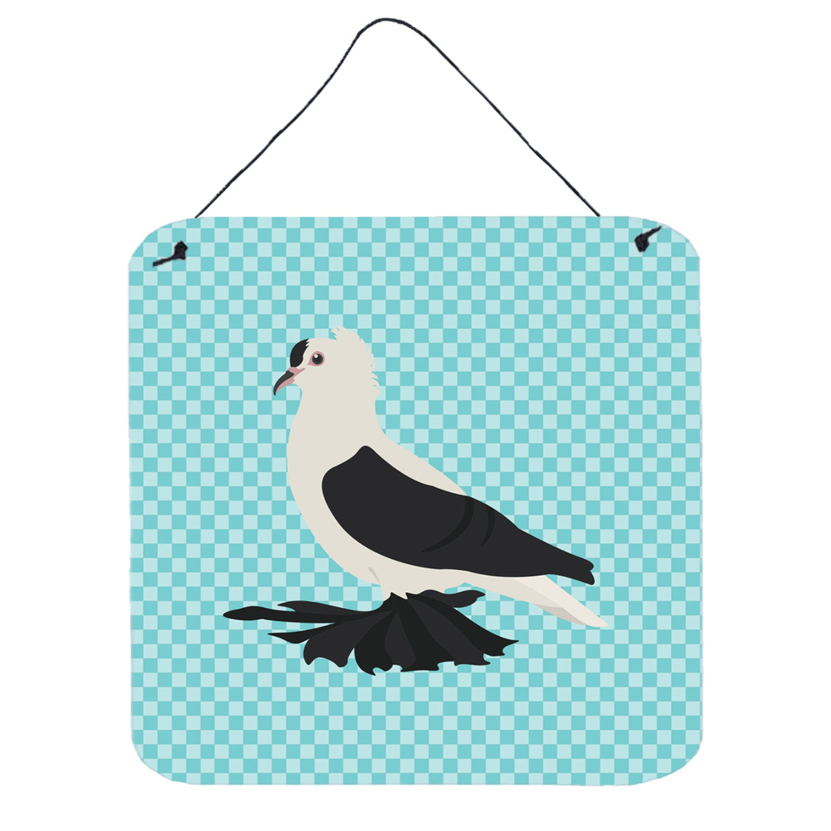 CarolineS Treasures Blue Saxon Fairy Swallow Pigeon Check Metal Print, 6 Inch  Inch  H X 6 Inch  Inch  W