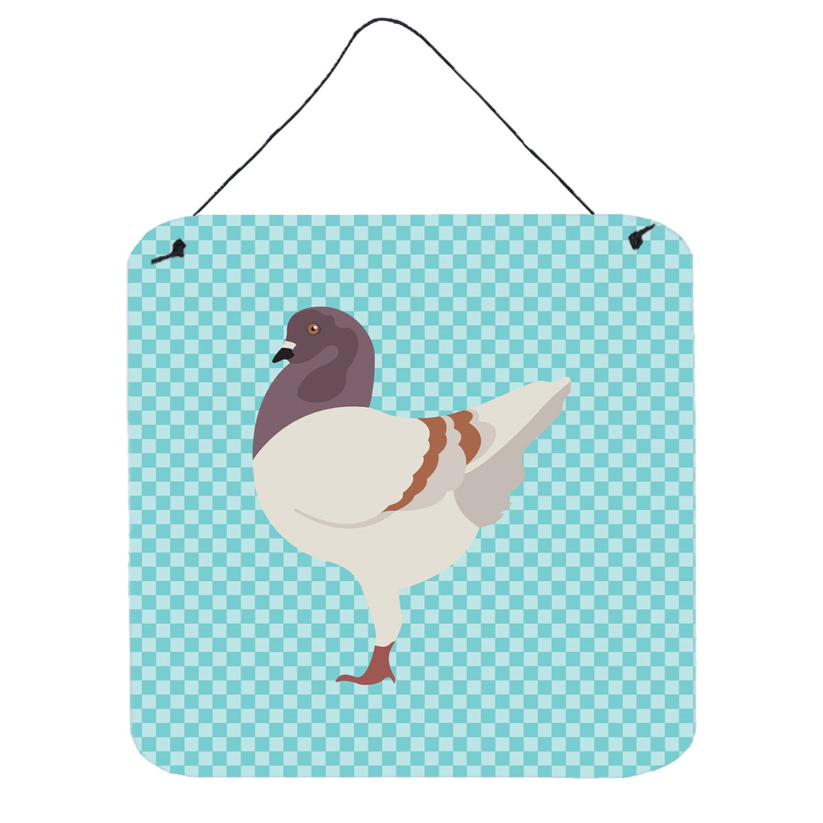 CarolineS Treasures Blue German Modena Pigeon Check Metal Print, 6 Inch  Inch  H X 6 Inch  Inch  W