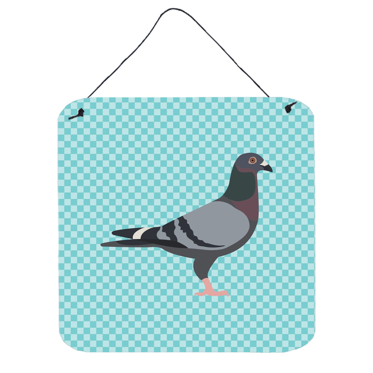 CarolineS Treasures Blue Racing Pigeon Check Metal Print, 6 Inch  Inch  H X 6 Inch  Inch  W