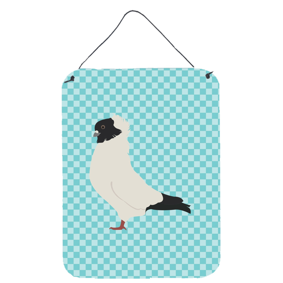 CarolineS Treasures Nun Pigeon Blue Check Metal Print, 16Hx12W, Multicolor