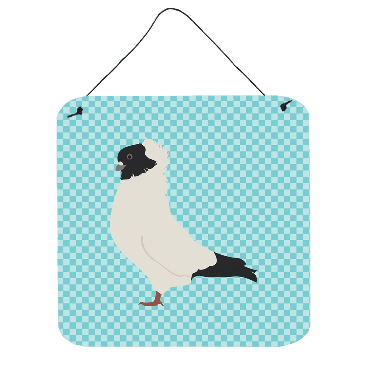 CarolineS Treasures Blue Nun Pigeon Check Metal Print, 6 Inch  Inch  H X 6 Inch  Inch  W