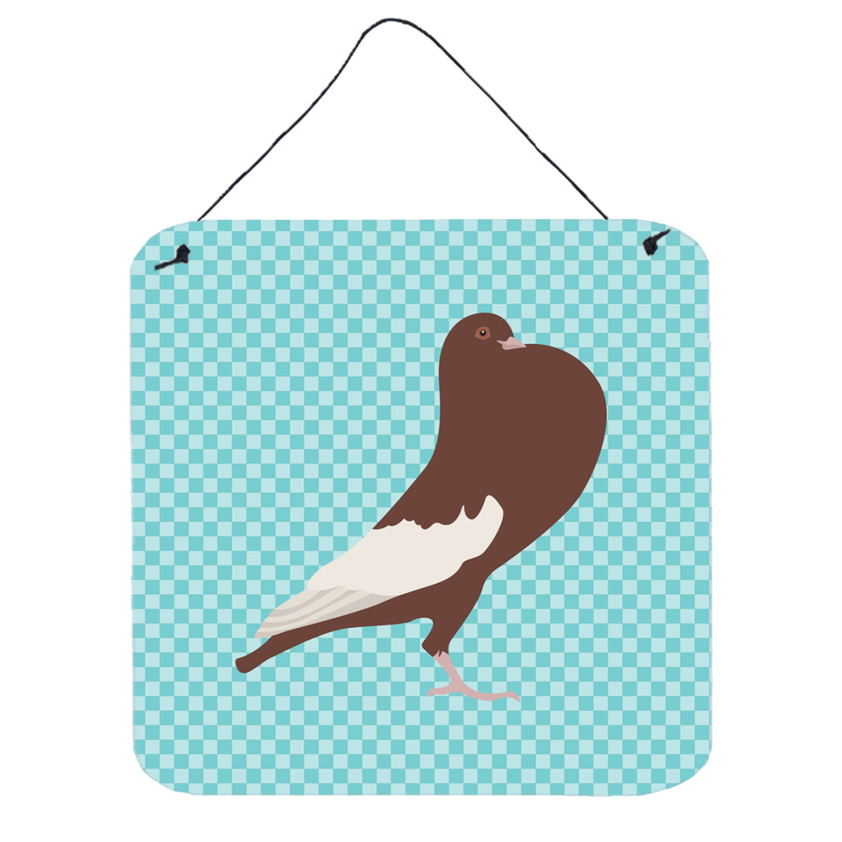 CarolineS Treasures Blue English Pouter Pigeon Check Metal Print, 6 Inch  Inch  H X 6 Inch  Inch  W