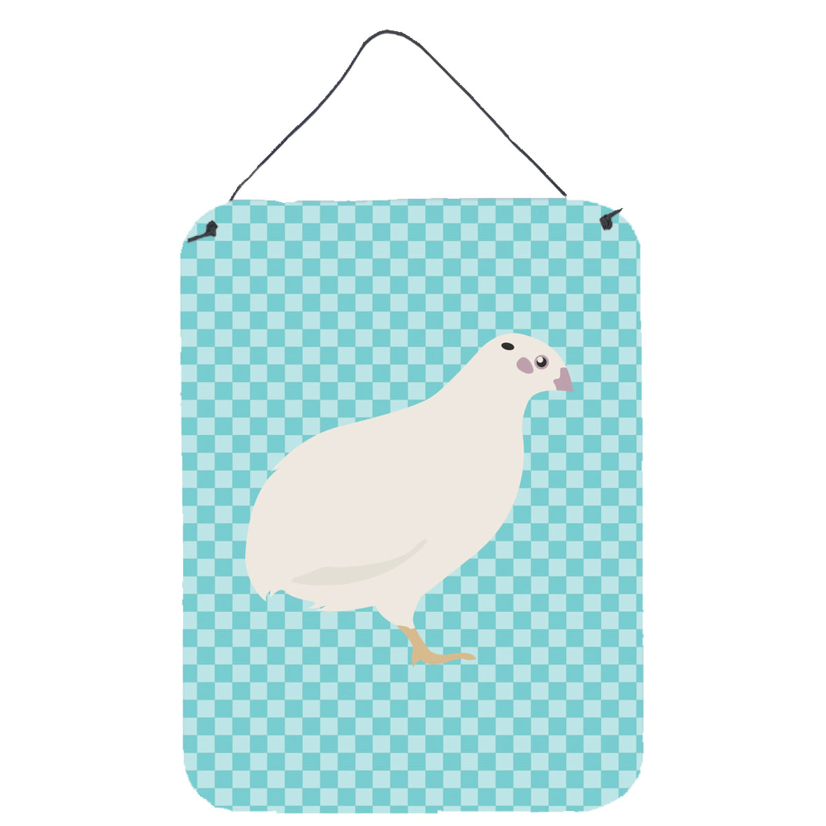 CarolineS Treasures Texas Quail Blue Check Metal Print, 16Hx12W, Multicolor