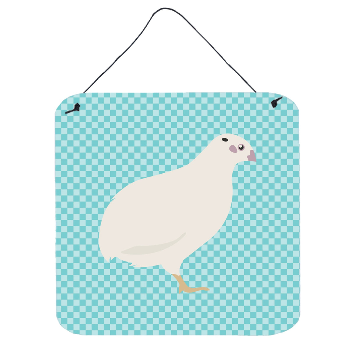 CarolineS Treasures Blue Texas Quail Check Metal Print, 6 Inch  Inch  H X 6 Inch  Inch  W