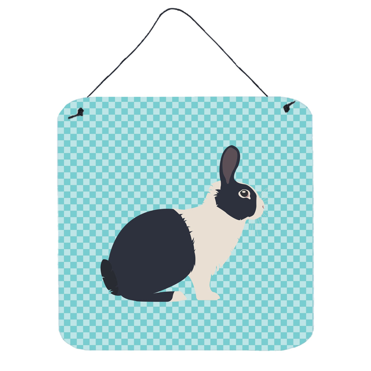CarolineS Treasures Blue Dutch Rabbit Check Metal Print, 6 Inch  Inch  H X 6 Inch  Inch  W