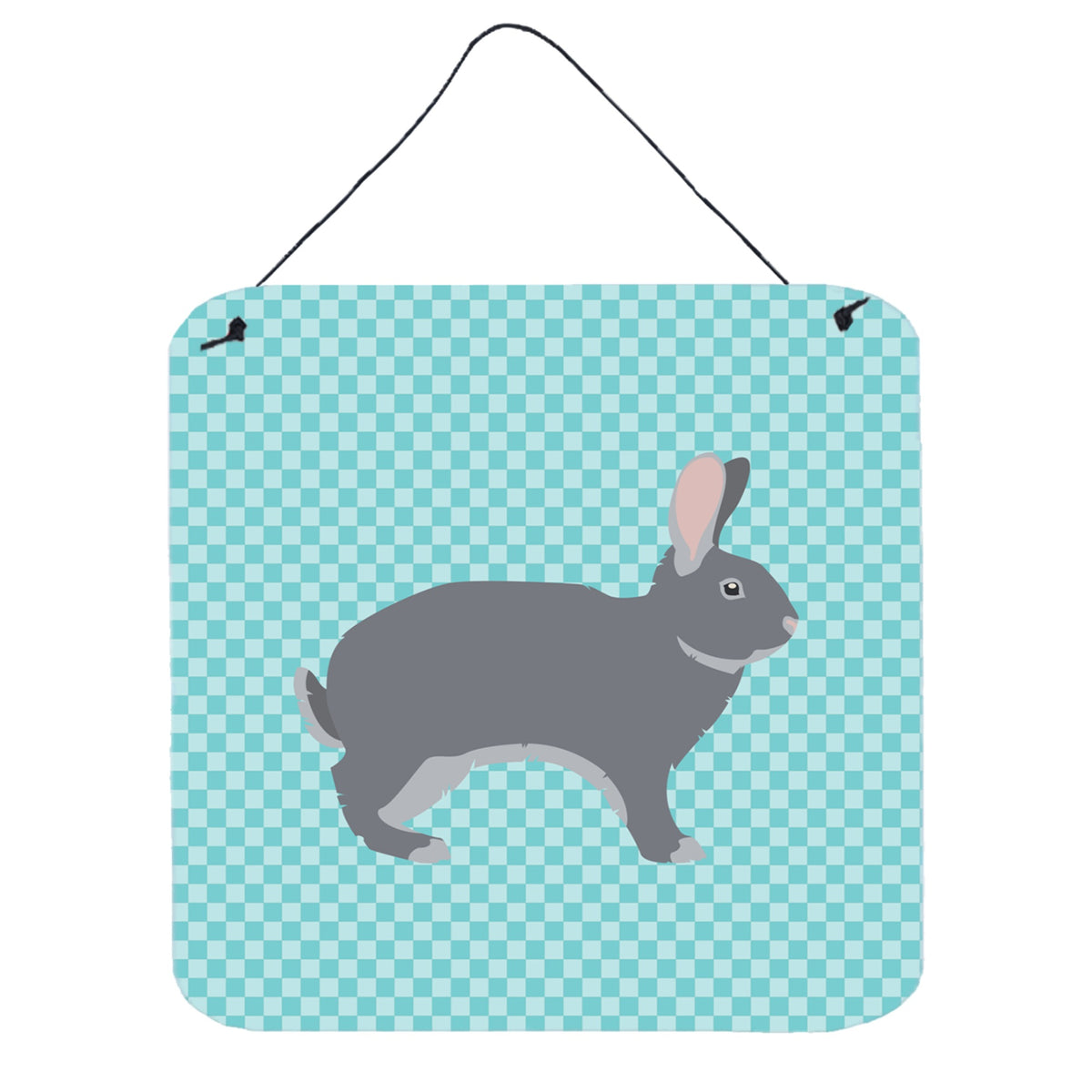 CarolineS Treasures Blue Giant Chinchilla Rabbit Check Metal Print, 6 Inch  Inch  H X 6 Inch  Inch  W