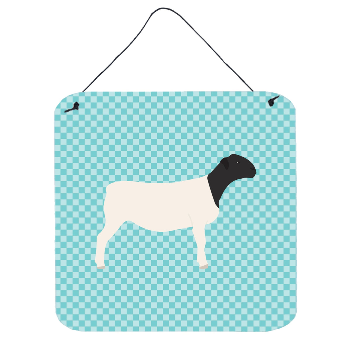 CarolineS Treasures Blue Dorper Sheep Check Metal Print, 6 Inch  Inch  H X 6 Inch  Inch  W