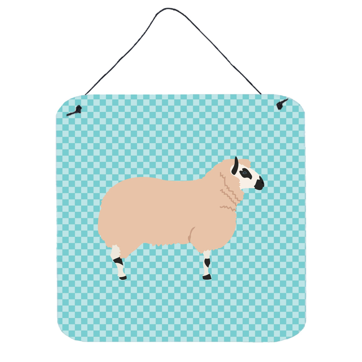 CarolineS Treasures Blue Kerry Hill Sheep Check Metal Print, 6 Inch  Inch  H X 6 Inch  Inch  W