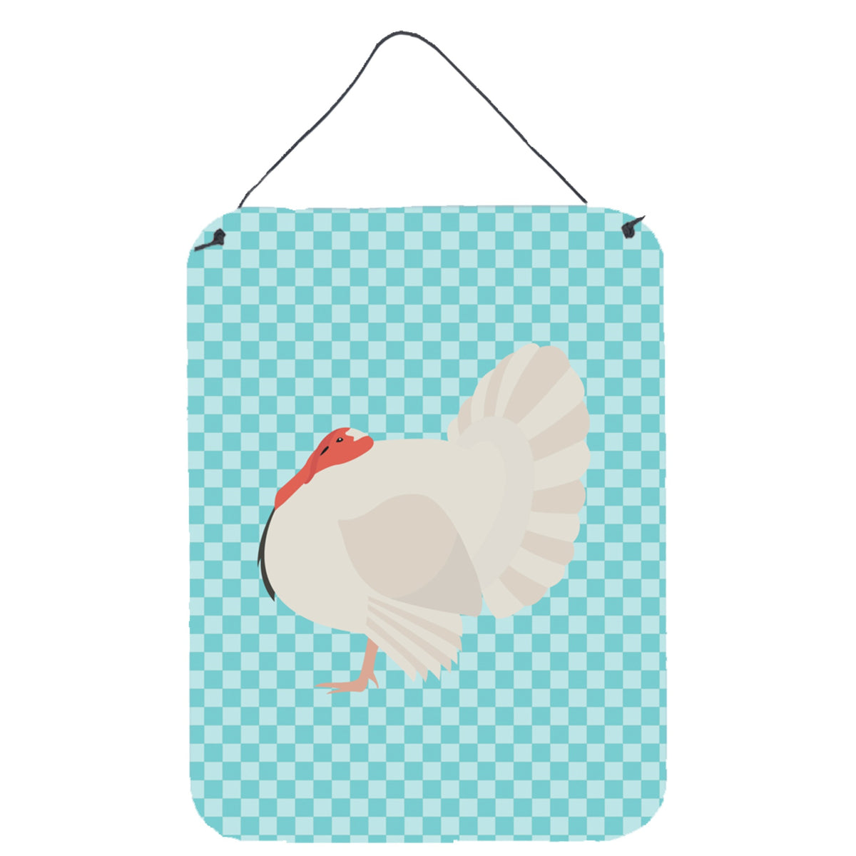 CarolineS Treasures White Holland Turkey Blue Check Metal Print, 16Hx12W, Multicolor