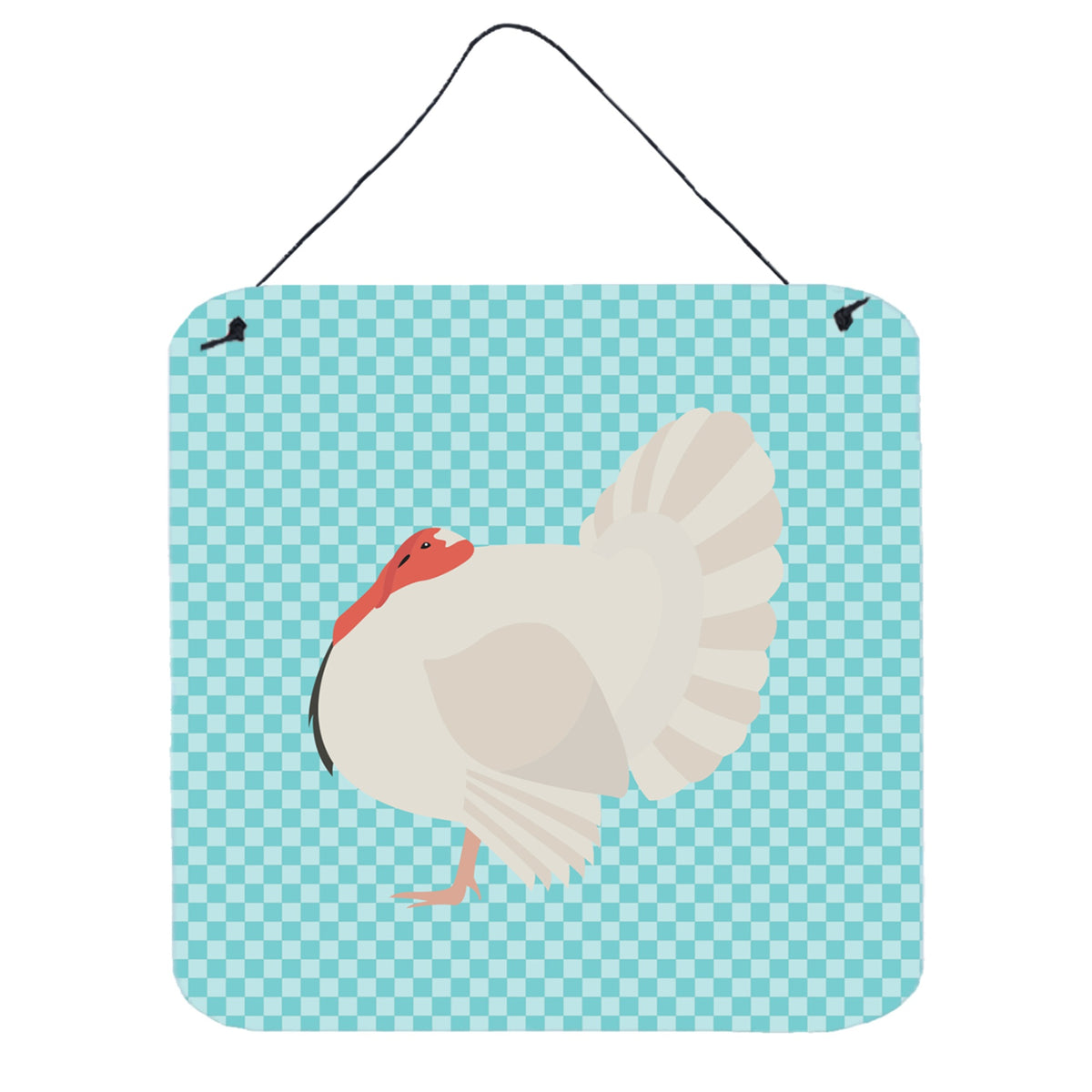 CarolineS Treasures Blue White Holland Turkey Check Metal Print, 6 Inch  Inch  H X 6 Inch  Inch  W