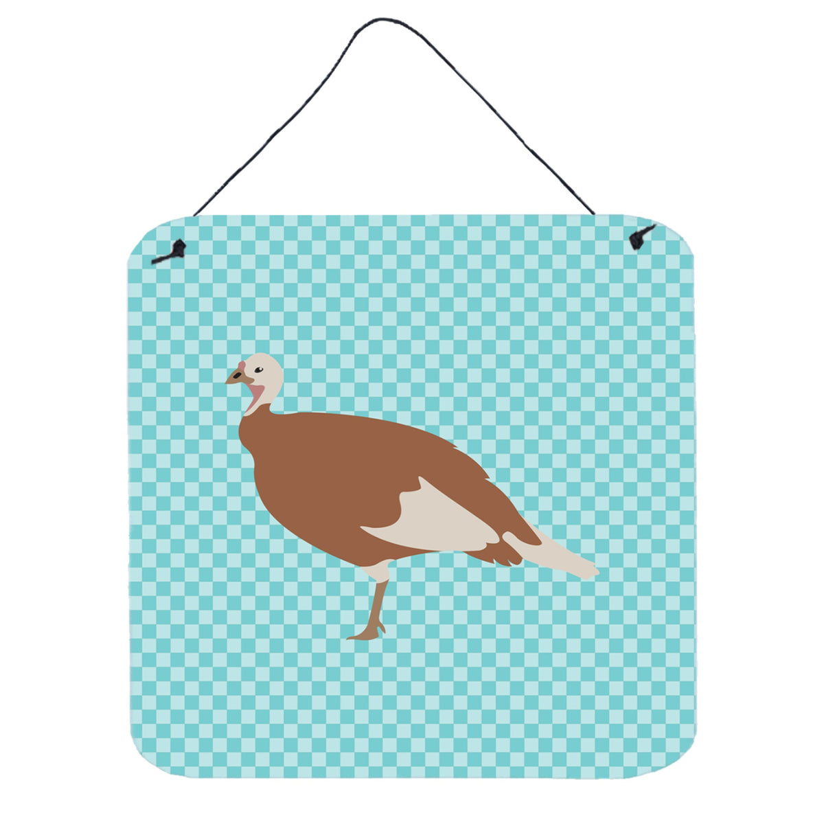 CarolineS Treasures Blue Jersey Buff Turkey Hen Check Metal Print, 6 Inch  Inch  H X 6 Inch  Inch  W