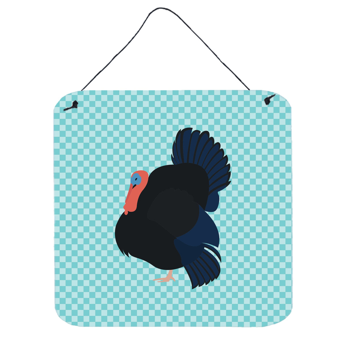 CarolineS Treasures Blue Norfolk Black Turkey Check Metal Print, 6 Inch  Inch  H X 6 Inch  Inch  W