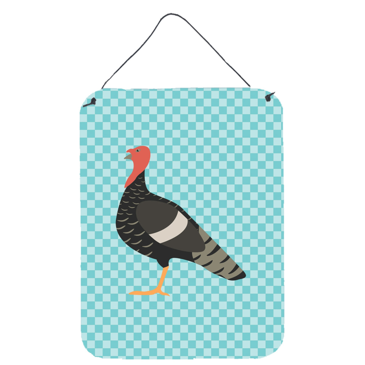 CarolineS Treasures Marragansett Turkey Blue Check Metal Print, 16Hx12W, Multicolor
