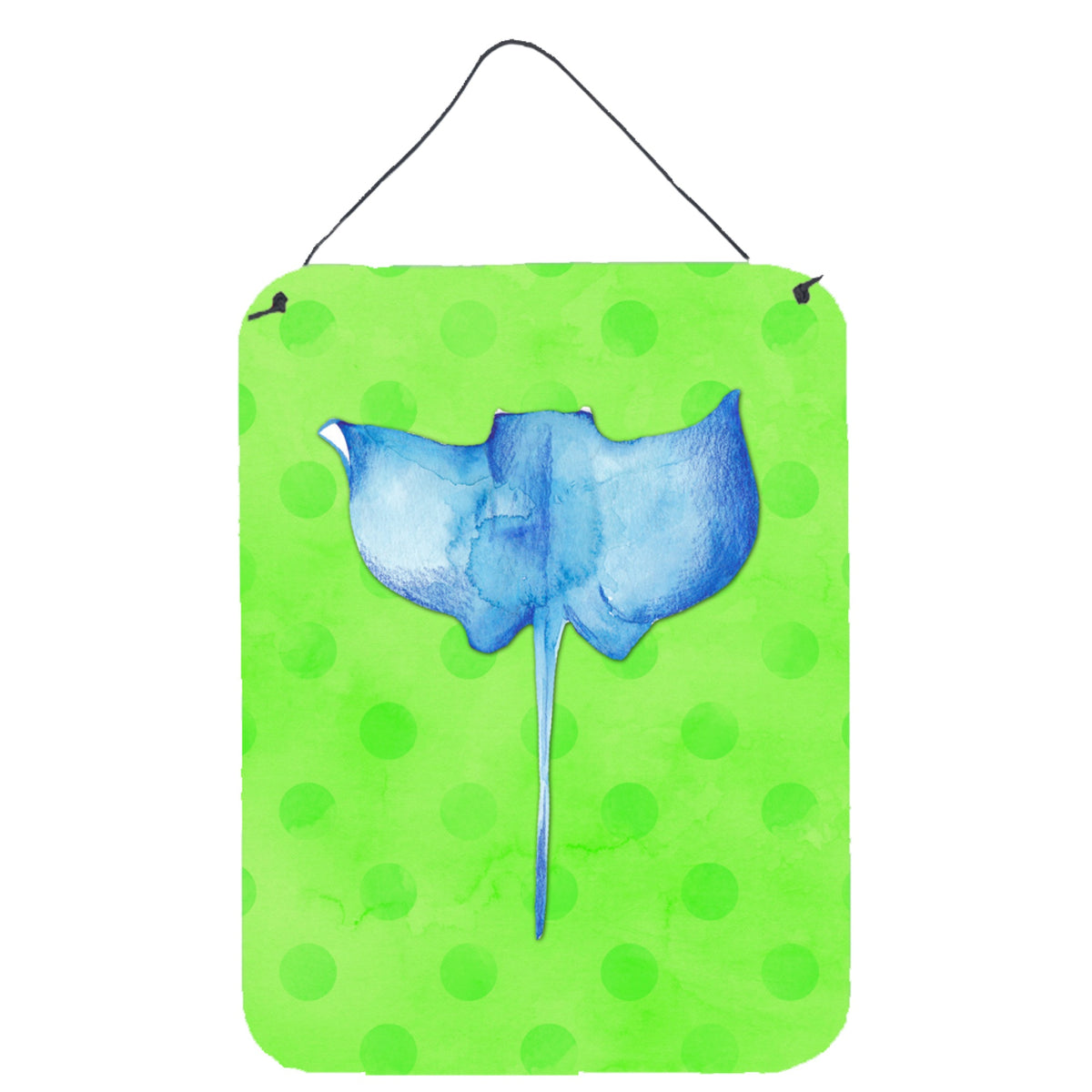 CarolineS Treasures Sting Ray Green Polkadot Metal Print, 16Hx12W, Multicolor