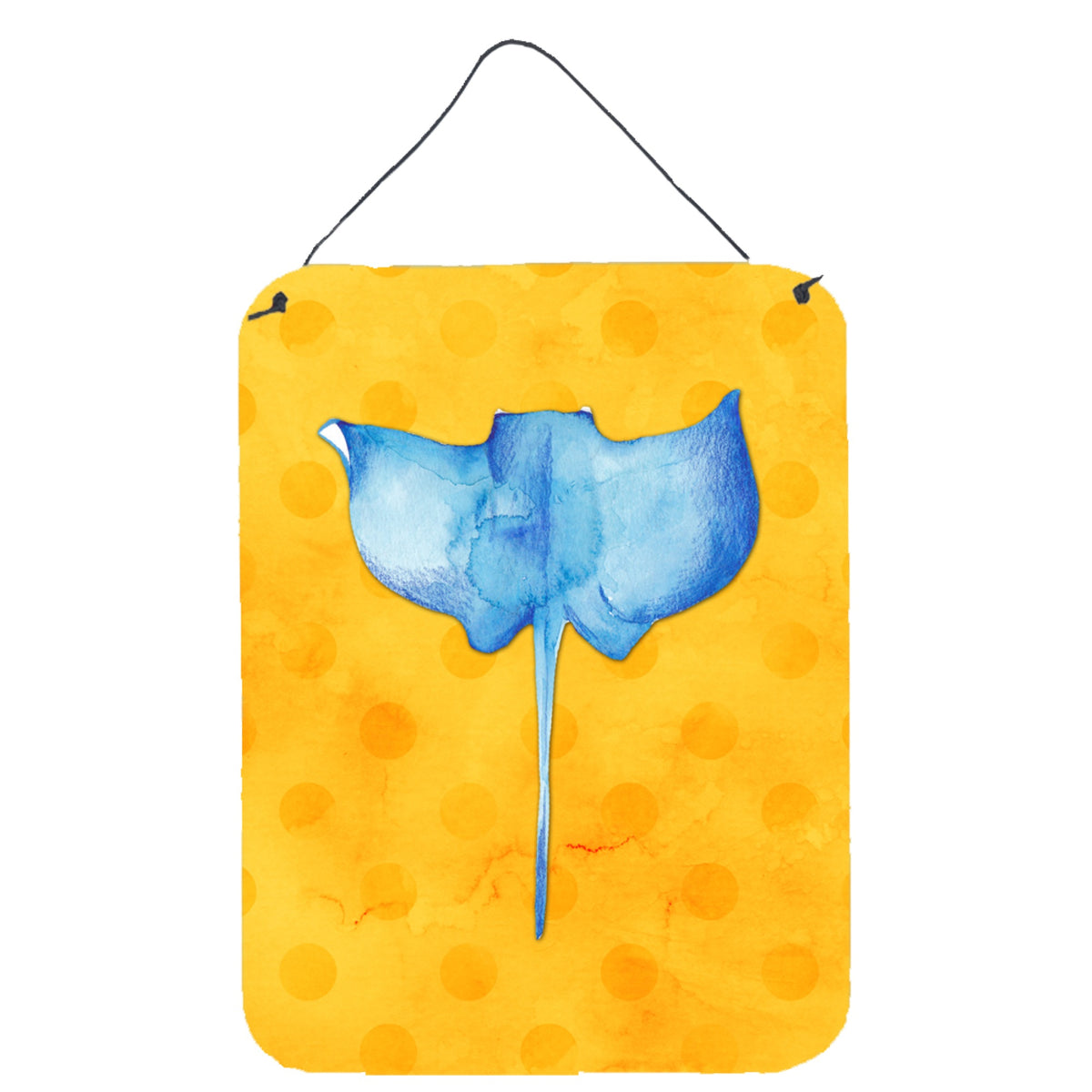 CarolineS Treasures Sting Ray Yellow Polkadot Metal Print, 16Hx12W, Multicolor