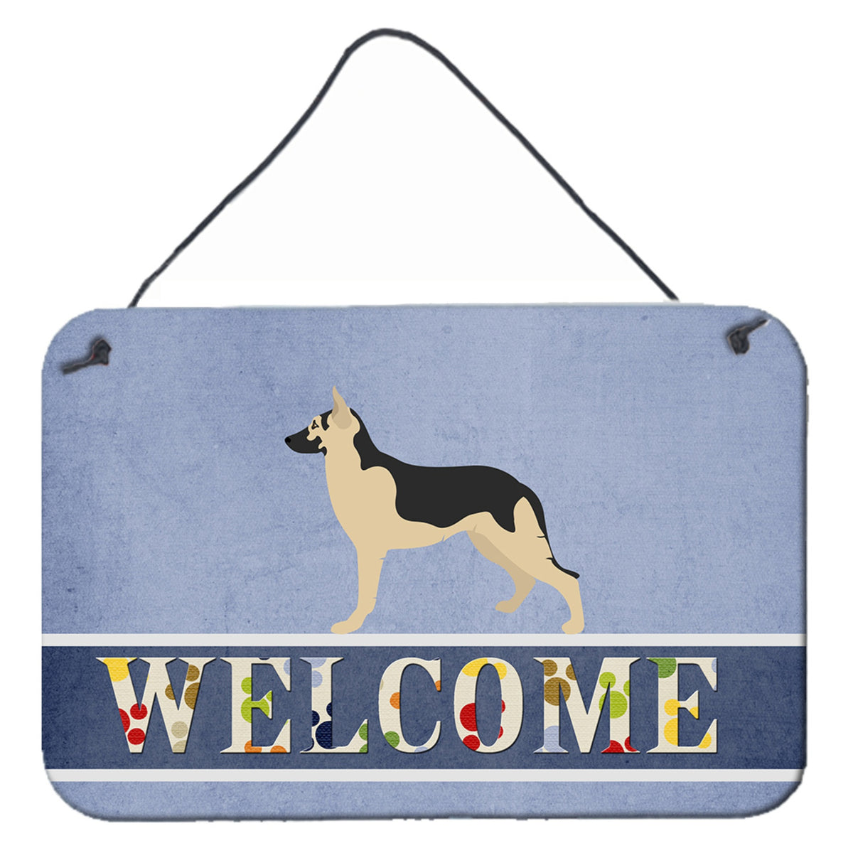 CarolineS Treasures German Shepherd Welcome Metal Print, 8 Inch  Inch  X 12 Inch  Inch