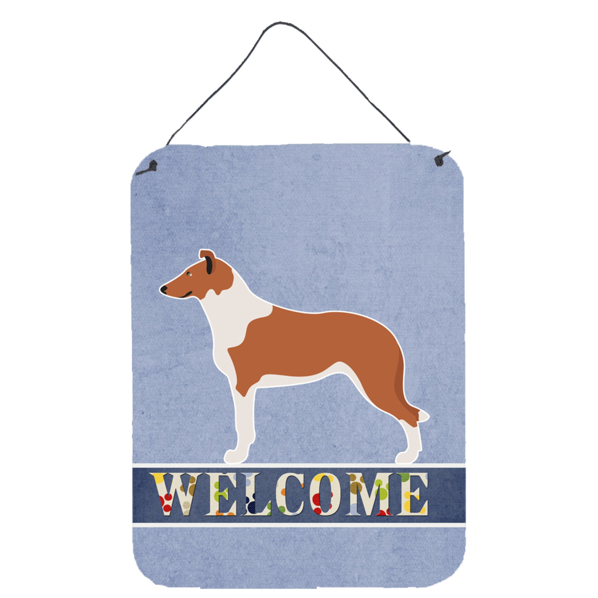 CarolineS Treasures Smooth Collie Welcome Metal Print, 16 Inch  Inch  X 12 Inch  Inch , Multicolor