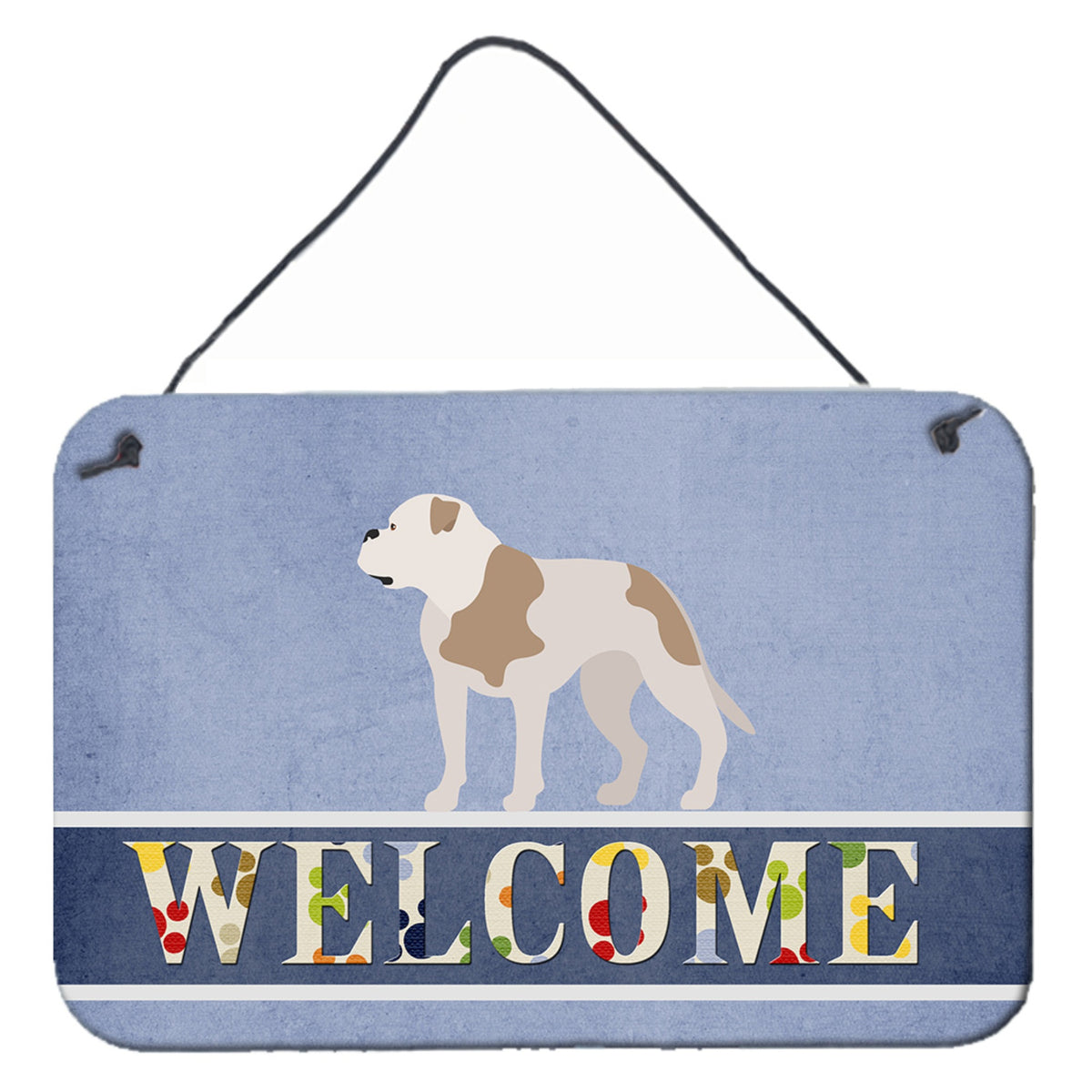 CarolineS Treasures American Bulldog Welcome Metal Print, 8 Inch  Inch  X 12 Inch  Inch