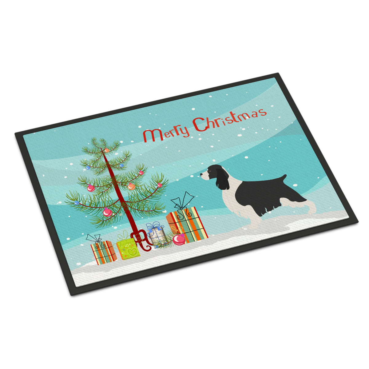 CarolineS Treasures English Springer Spaniel Christmas Doormat 24Hx36W Multicolor