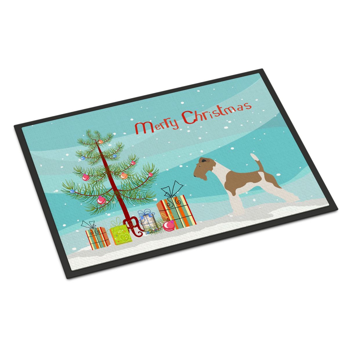 CarolineS Treasures Wire Fox Terrier Christmas Doormat 24 Inch  Inch  X 36 Inch  Inch  Multicolor