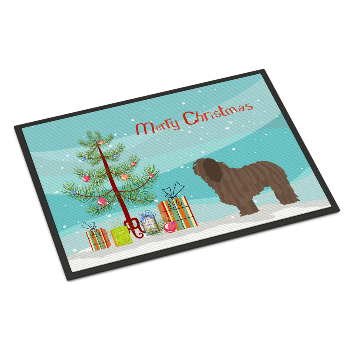 CarolineS Treasures Bergamasco Shepherd Christmas Doormat 18Hx27W Multicolor