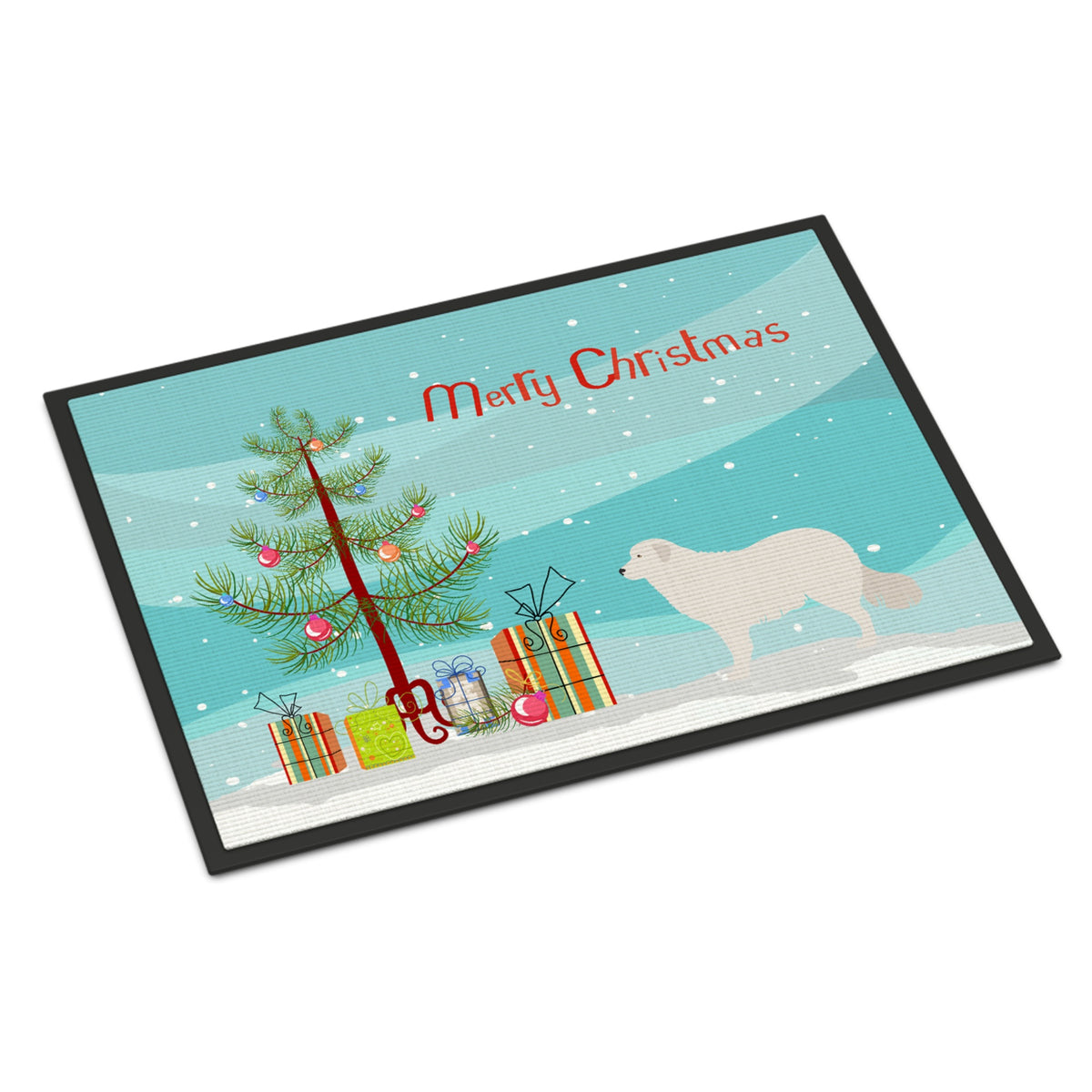 CarolineS Treasures Kuvasz Christmas Doormat 24Hx36W Multicolor